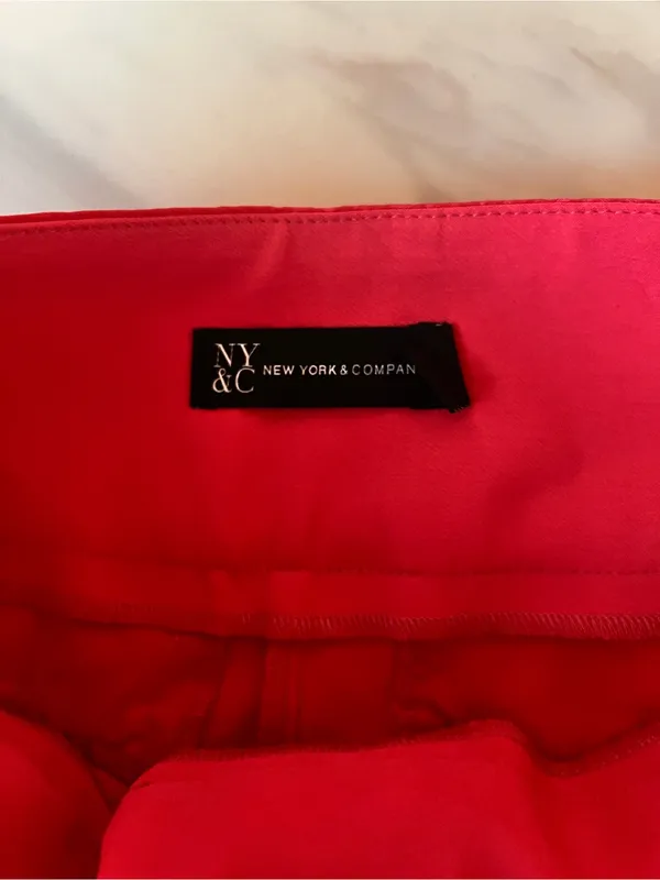 New York & Company Hot Pink Tie Waist Cropped Pants Size Medium - Image 5