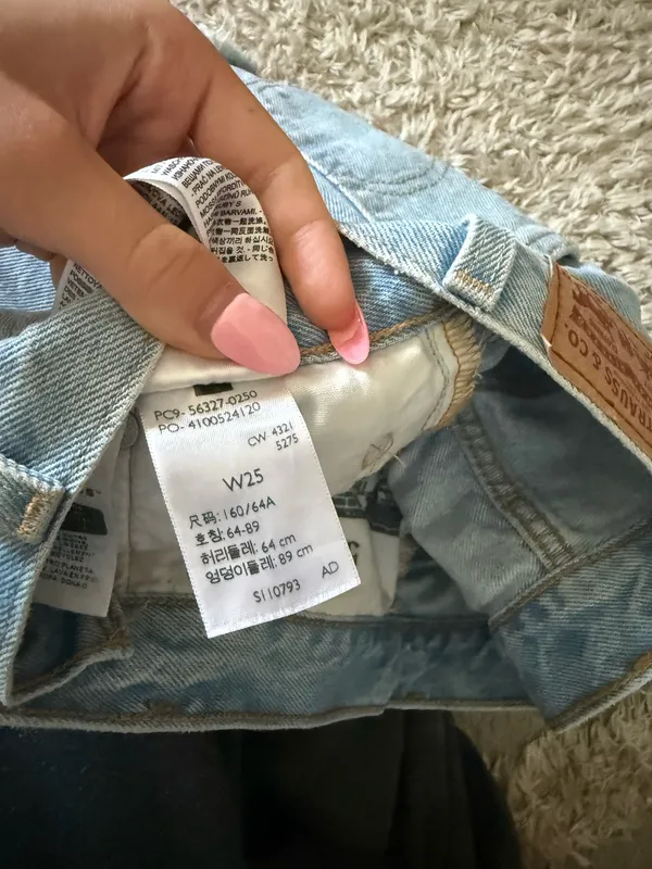 Levi’s Jean Shorts 501 Denim Button Fly Cut-Off - Image 2