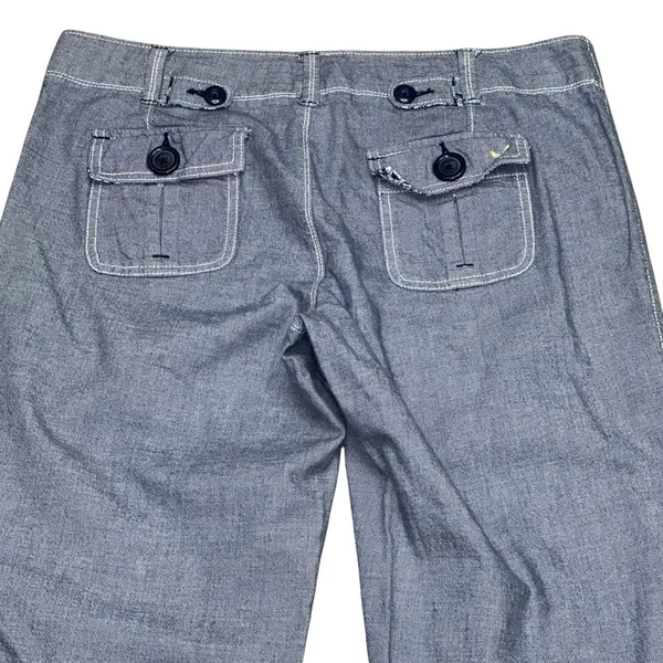 American Eagle Wide Leg Pants Women's Size 10 Low Rise Blue Utility Streetwear - Image 6