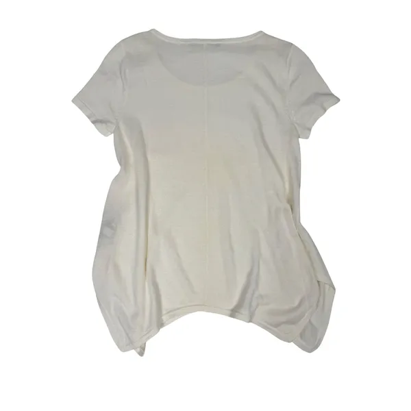 Lauren‎ Ralph Lauren White Linen Blend Handkerchief Hem Scoop Neck Top Size L - Image 4