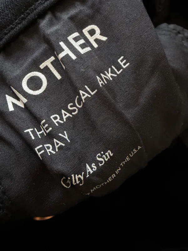 Mother Denim The Rascal Ankle Fray Cropped Straight Jeans in Guilty As Sin Sz 29 - Image 12