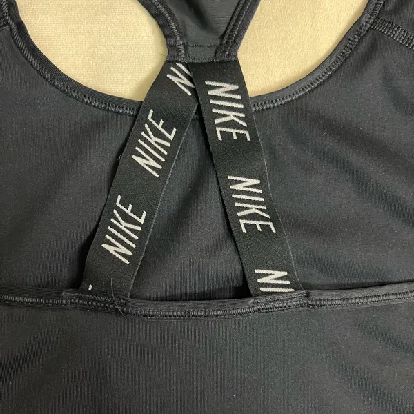 Nike Black Sports Bra | Bold Logo Front | Size Small - Image 3