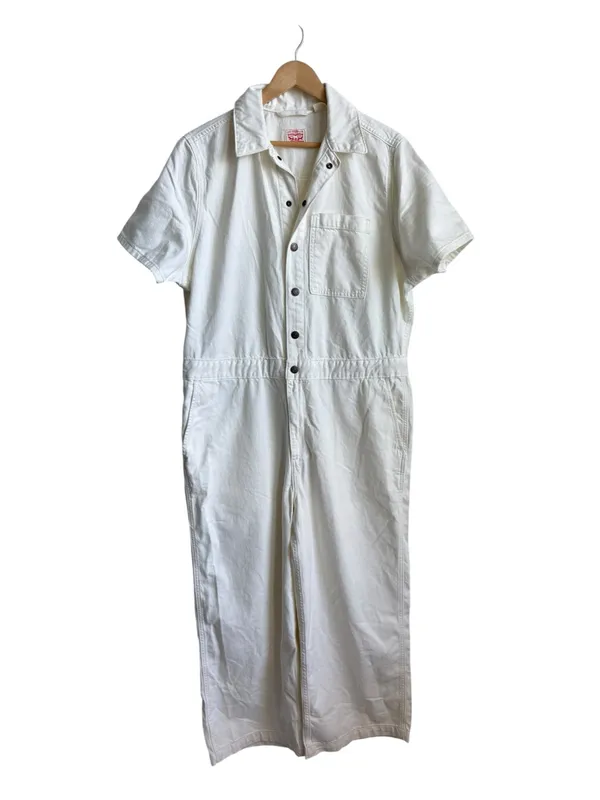 Levi’s Short Sleeve Heritage Lightweight Denim Jumpsuit White XL - Image 2