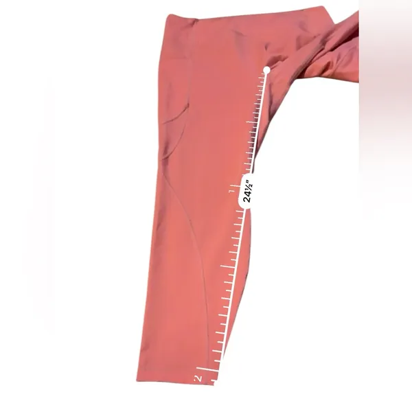 Le‎ Ore Coral Pink High Rise Cropped Pull-On Leggings Sz L - Image 14