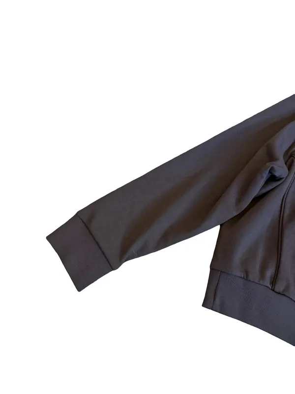 NikeSKIMS Brown Full Zip Track Jacket Mock Neck Ribbed Trim Hem Large Women's - Image 4