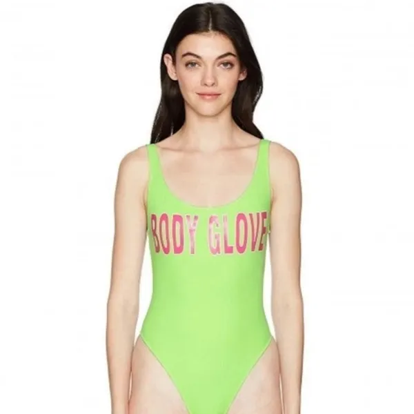 Body Glove 80’s Throwback Neon Green One Piece Swimsuit size M - Image 2