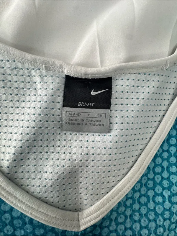 Nike Teal Blue Mesh Athletic Tank with Yellow Swoosh - Image 5