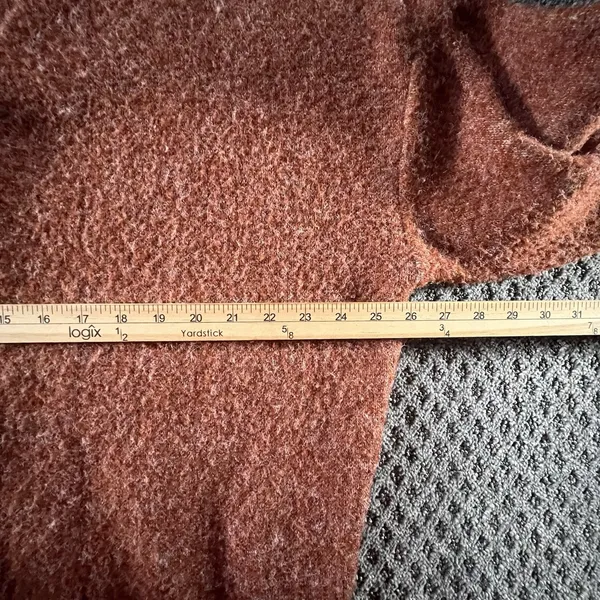 Ascot & Hart Palm Tree Cardigan XL Rust Boucle Knit Oversized Cozy Sweater‎ - Image 5