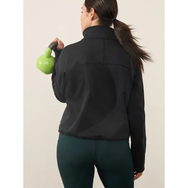 Athleta L Altitude Half Zip Sweatshirt Womens Large Black Fleece Lined - Image 6