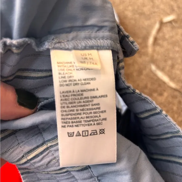 NWOT Urban Outfitters Blue Stripe Cropped High Waist Pants - Image 6