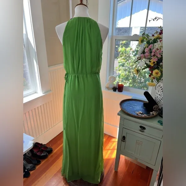 Paula Hermanny Green Wrap Maxi Dress Ring Detail NWT Size 0 - Image 2