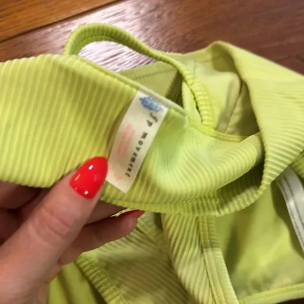 Free People Movement Neon Yellow Ribbed Sports Bra Size Small - Image 4