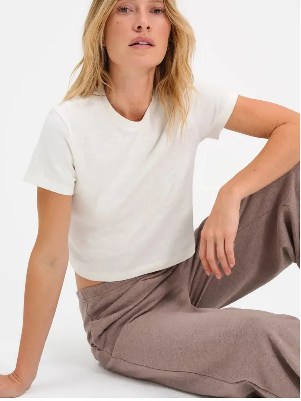MATE the Label Regenerative Hemp Shrunken Tee S NWT True White - Image 3