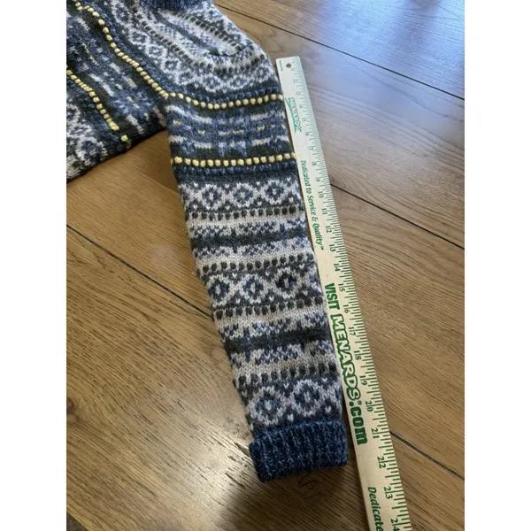 American Eagle Women Size Medium‎ Fair Isle Nordic 100% Wool Long Sleeve Winter - Image 6