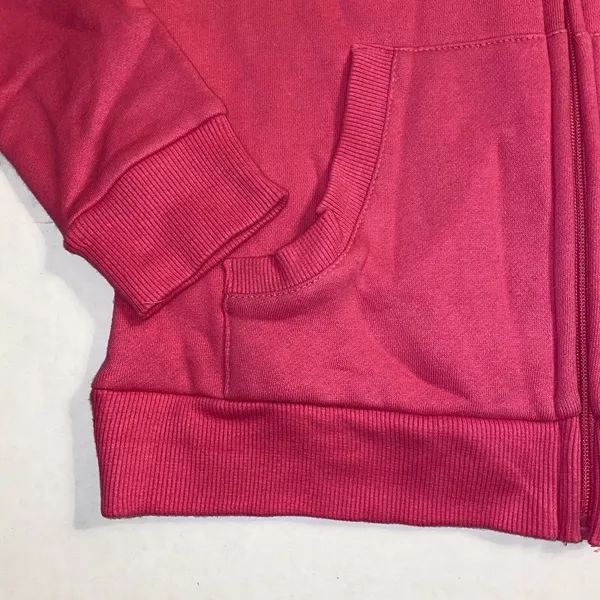 Asics Jacket Womens XS Pink Logo Full Zip Mock Neck Sweatshirt Pockets NWT - Image 2