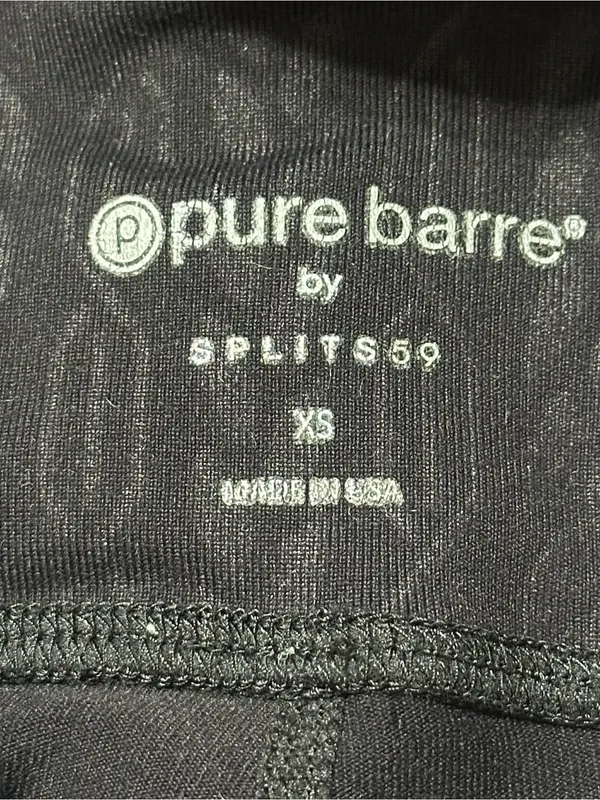 Pure Barre Splits59 Women’s Size XS Black Charcoal Patterned Foldover Leggings - Image 4