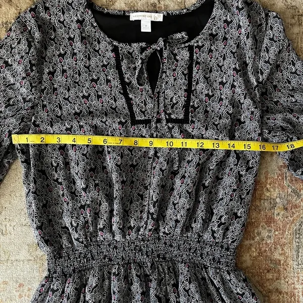Westport Black and Pink Floral Long Sleeve Dress - Image 8