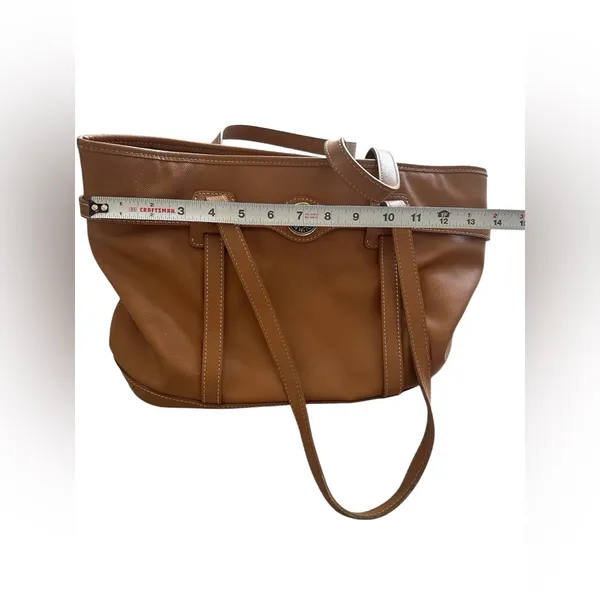Dooney & Bourke Tan Logo Lock Tote HL640‎ Leather Purse - Image 11