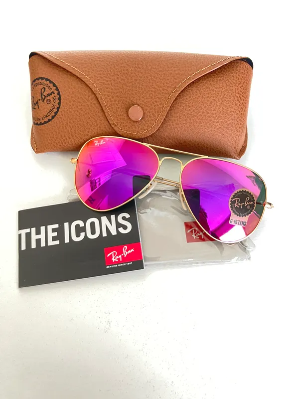 Rayban Pink Avaitor 112/4T Size 58mm Unisex - Image 8