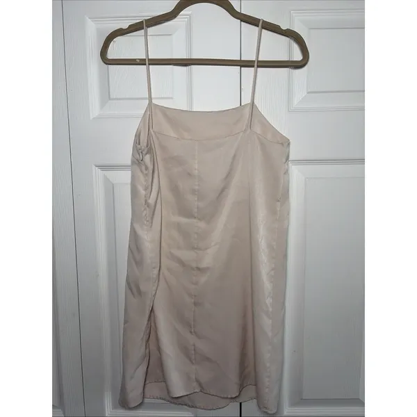Silence + Noise Mini Slip Dress Womens Size XS Pink Y2K Satin Spaghetti Strap - Image 2