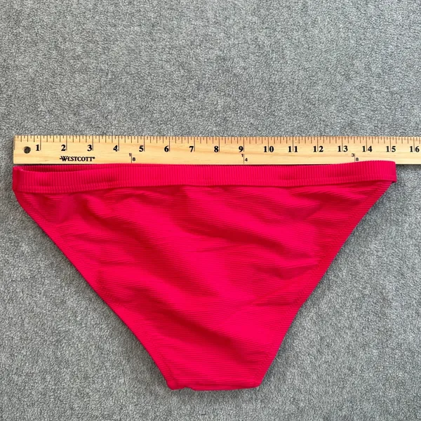 J Crew Ribbed Trim Hipster Bikini Bottom Pink Small BH485 Full Coverage New - Image 6