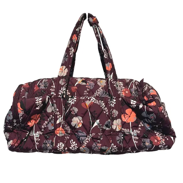 Vera‎ Bradley Ultralight Active Duffel Bag Floral Print Burgundy Lightweight - Image 3