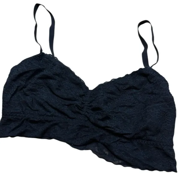 Victorias Secret Pink Black Lace Long line bralette Medium - Image 3