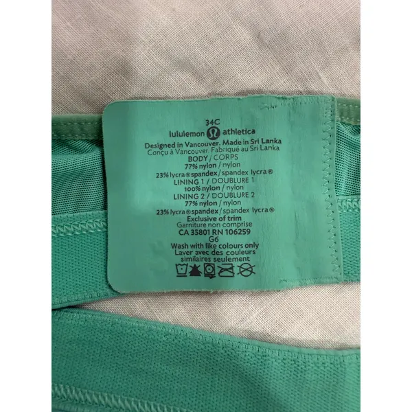 Lululemon Ta Ta Tamer II Adjustable Bra Mesh Trim (C-E cup) Size 34C Athleisure - Image 7
