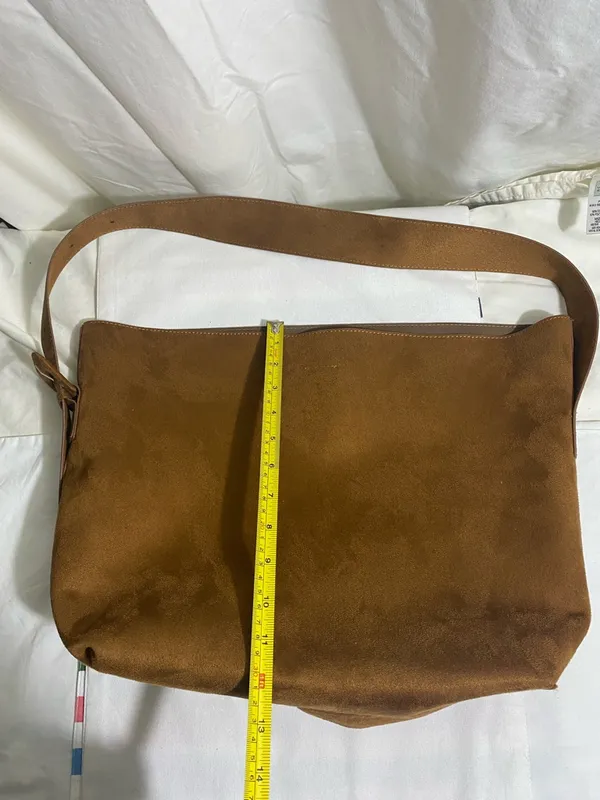 Reversible Brown Suede Shoulder Bag tote bag - Image 2