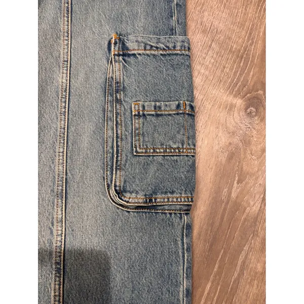 Garage Denim Ample‎ Baggy Cargo Jeans Light Wash Size 3 26 Grunge Streetwear - Image 2