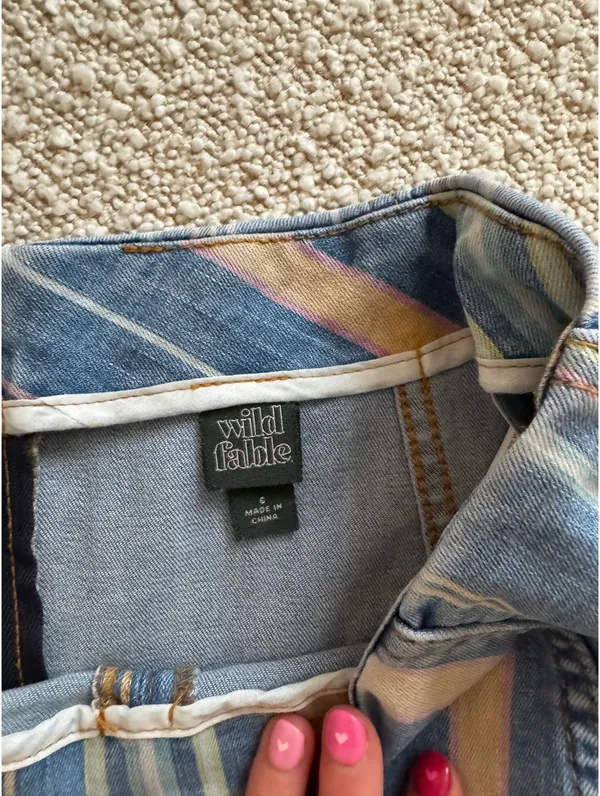 Wild Fable Blue striped mini denim skirt - Image 4