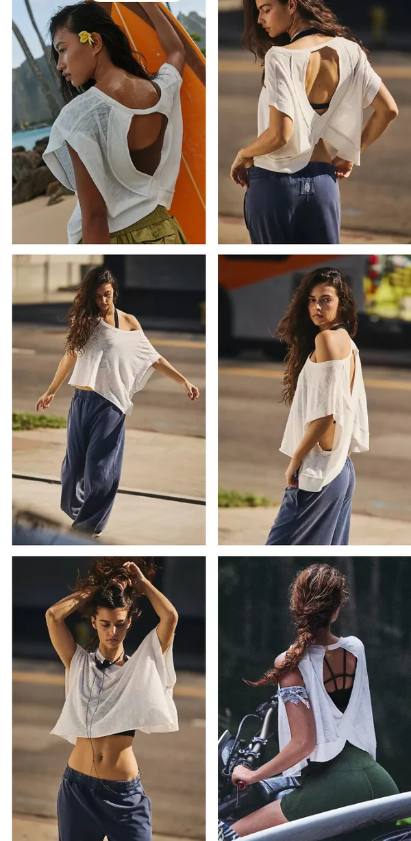 White Free People Movement My Time Tee - Image 2