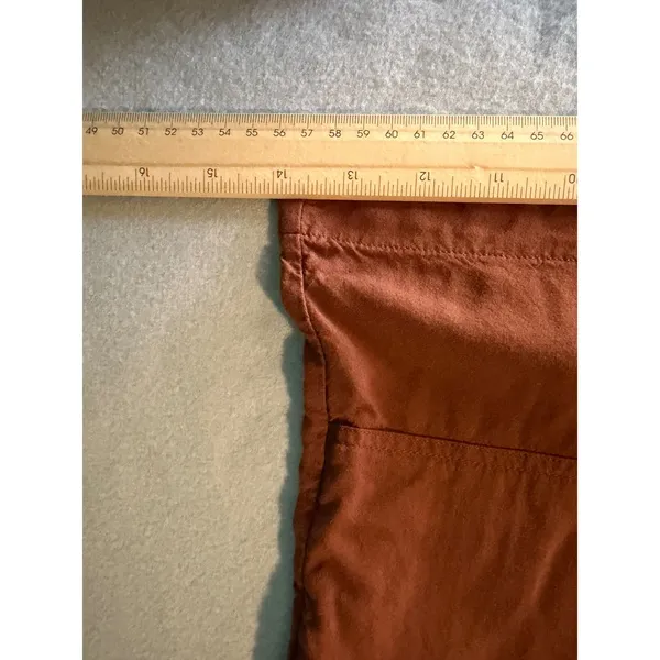 Wildfox Shorts High Waisted Pull On Large Rust Brown Rayon Pockets Summer Boho - Image 10