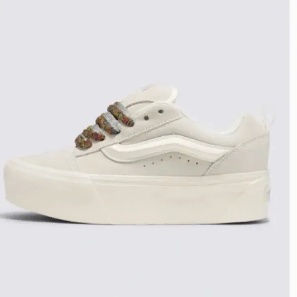 NEW Vans Knu Stack Women's Platform Shoes Vintage Suede Marshmallow - Image 5