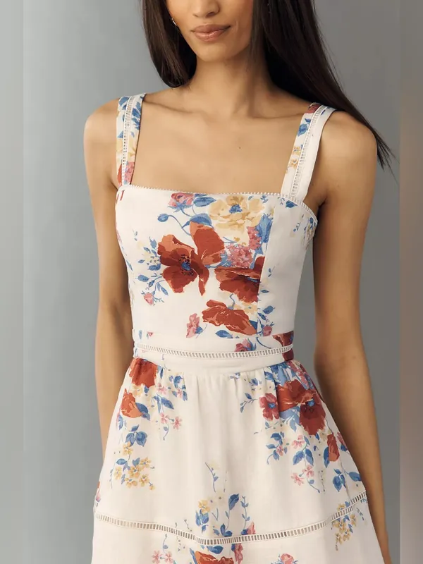 New Reformation Everett 100% Linen Midi Dress size 4 - Image 2