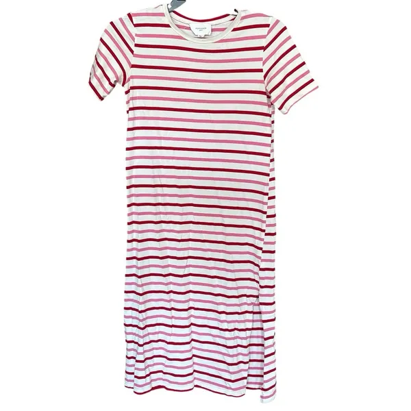 Tuckernuck Pomander Place 100% Cotton Pink Red Stripe Gio Maxi Dress Size Small - Image 2