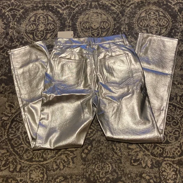 Good American Good Icon Metallic Faux Leather Size 8/29 - Image 7