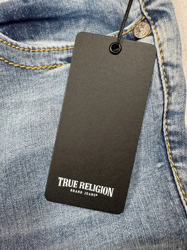 True Religion Billie Big T Jeans Mid Rise Straight Light Wash 206578 Women's 31 - Image 10