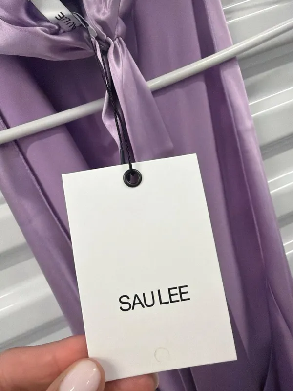 Sau Lee Penny Satin Mini Dress Lavender Womens Size 10 - Image 7