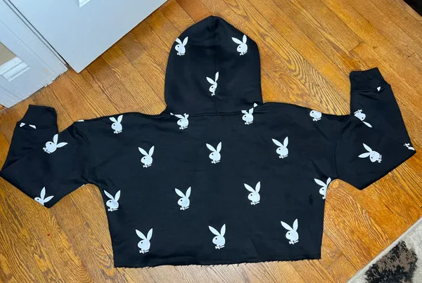 Missguided Playboy Cropped Hoodie - Image 4