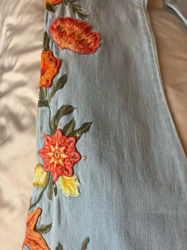 Driftwood Floral Embroidered Jeans - Image 2