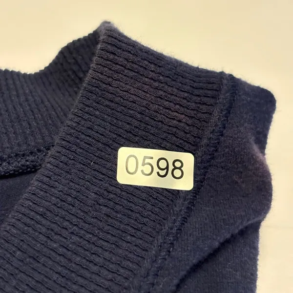 RLX Ralph Lauren Pullover Women S Navy V-Neck Ribbed Panel High-Low Top - Image 9
