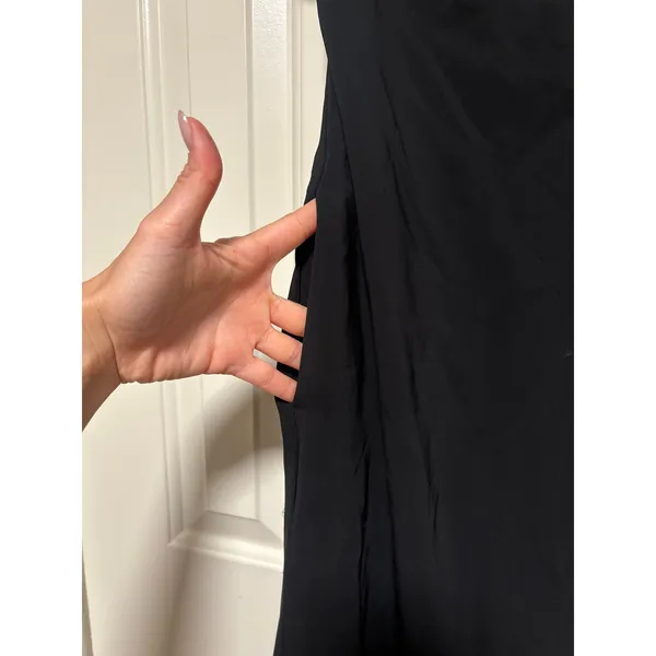 Banana Republic Black Foldover Column Maxi dress Stretch 00 Petite - Image 5