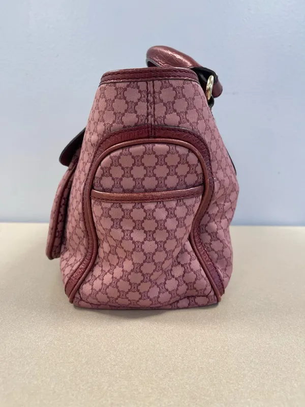 Celine Macadam Canvas and Leather Boogie Handbag in Red - Preowned - Image 4
