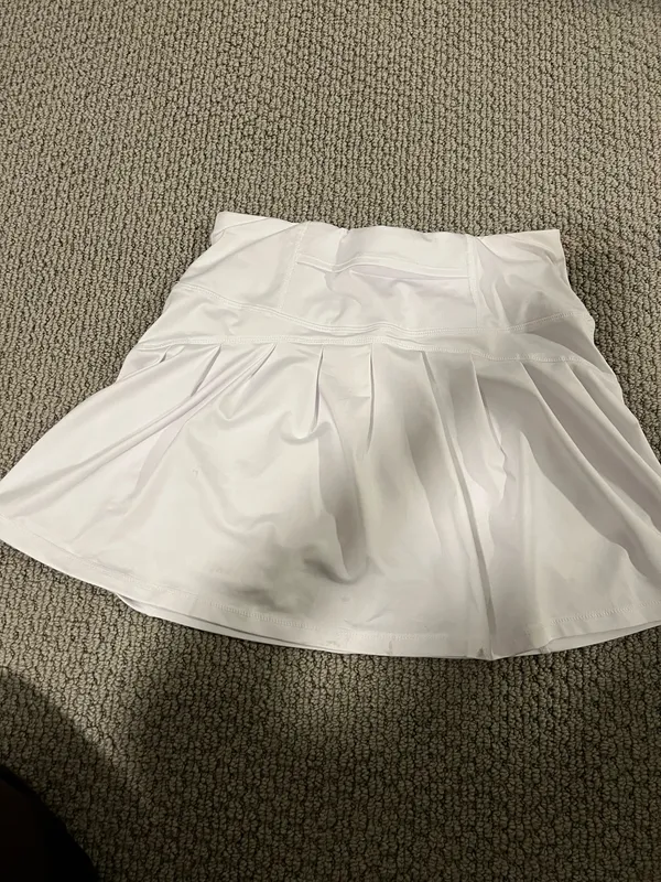 White Pleated Athletic Skirt - Image 2