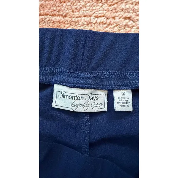 Simonton Says 1X Navy Wide Leg Culottes Pull On Pants - Image 2