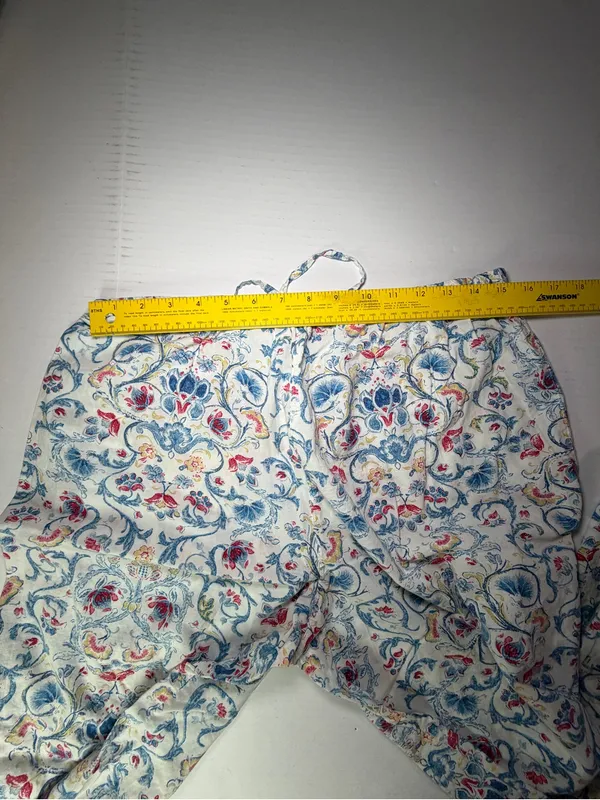 Lauren Ralph Lauren White Floral Paisley Pajama Set with Blue and Red Accents - Image 10