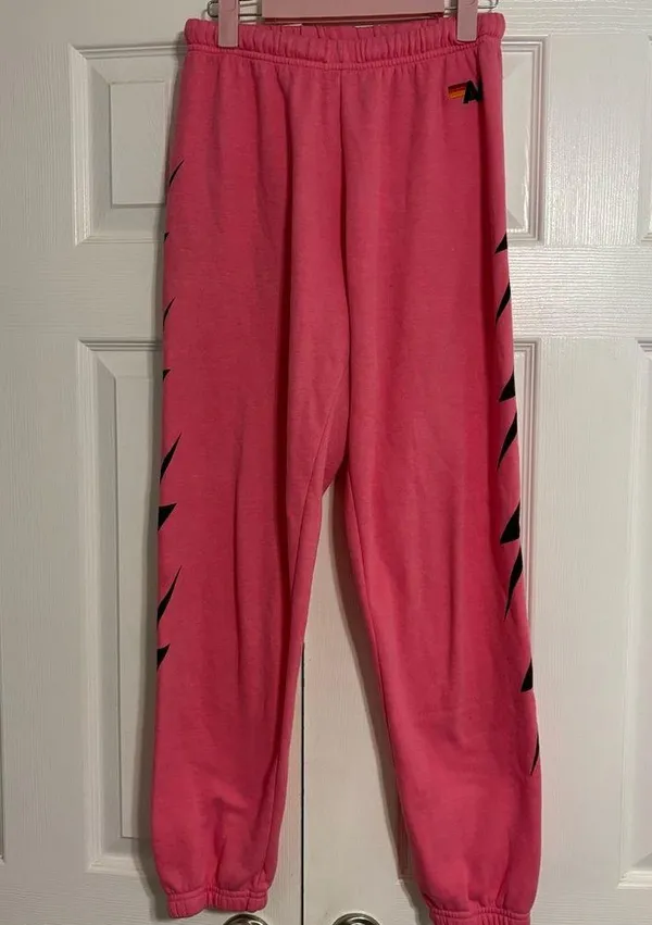 Aviator Nation 4 Bolt Sweatpants Pink - Image 3