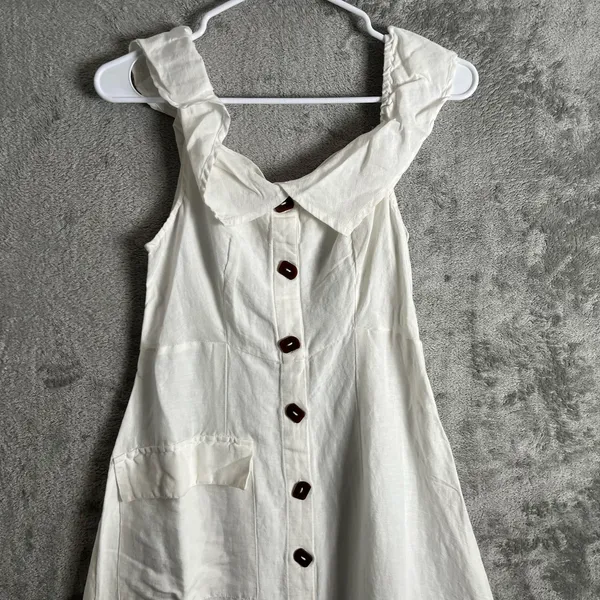 Anthropologie Off The Shoulder Button Midi Dress Size 12 Prairie Cottage‎ New - Image 6
