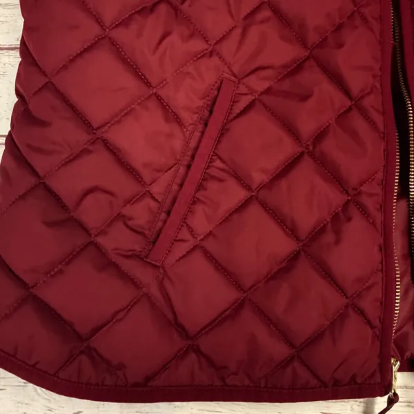 Old Navy Women’s Maroon Burgundy Quilted Puffer Vest Full Zip Mock Neck Sz XL - Image 2